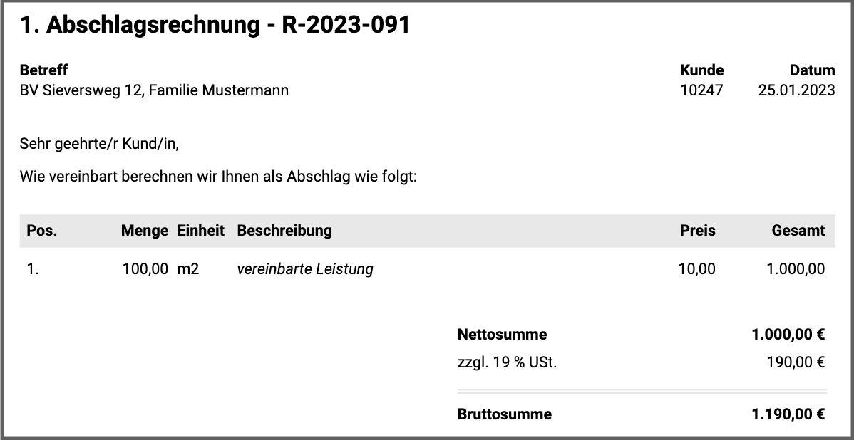 Abschlagsrechnungen richtig stellen - kumulativ oder pauschal?